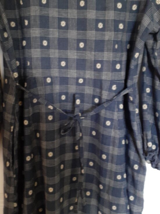 Toad&Co Maple Button Front Long Sleeve Dress Blue Navy Small Dobby Size L - Picture 7 of 12